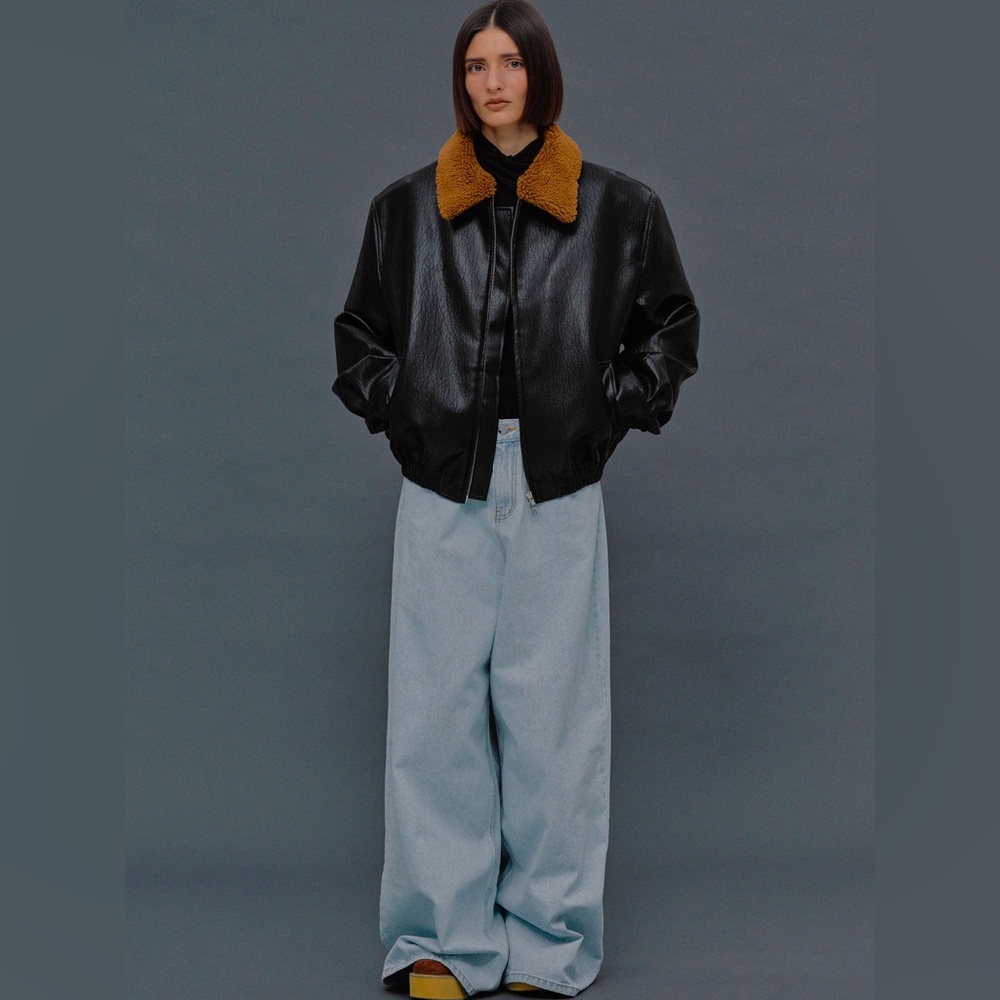 Source Unknown Vegan Oversized Leather Jacket O/S (Brand New)